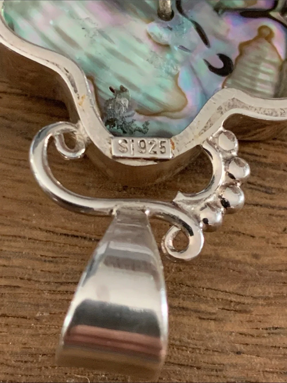 Sterling Silver Abalone and Peridot Pendant